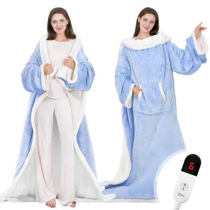 Dailylife Wearable Heated Blanket, 52”×72” Full Body Electric Heated Robe, Electric Blanket with Foot Pocket & Sleeves - 7 Heat Levels, Auto Off, Machine Washable, Gift for Winter, Women, Mom, Fathersdaygift